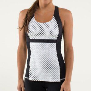 Lululemon Run: Fast Track Tank in Mod Dot Printed Black